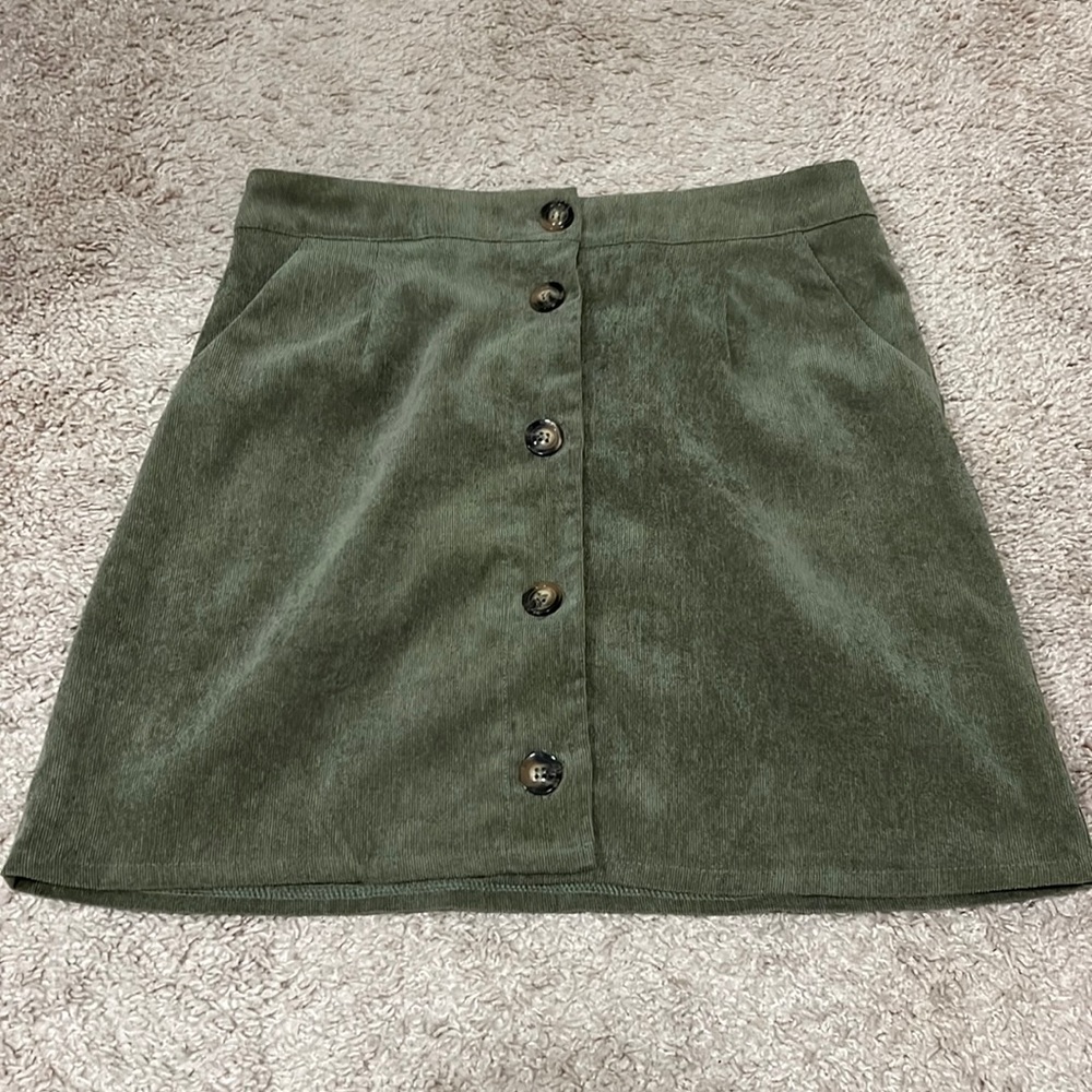 Everly Olive Green Mini Skirt